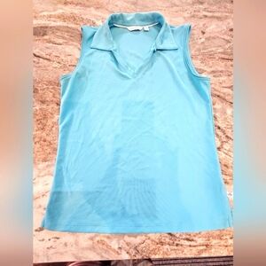 Lady Hagen Essentials Sleeveless Golf Polo Women’s Small Aqua Blue